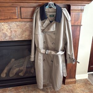 Men’s Lauren Ralph Lauren taupe lined tench coat preppy classic timeless 46R